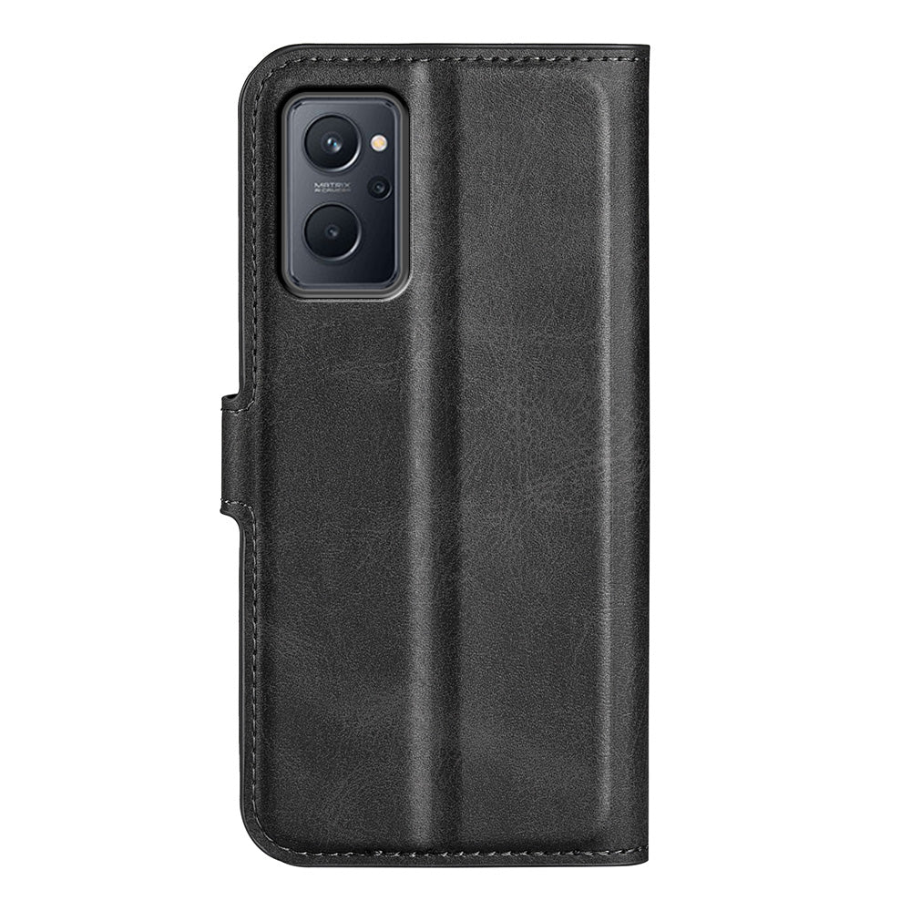 For Realme 9i/Oppo A36 4G/A76 4G Textured Wallet Case Magnetic PU Leather Flip Stand Protective Phone Cover