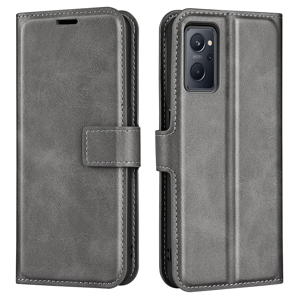 For Realme 9i/Oppo A36 4G/A76 4G Textured Wallet Case Magnetic PU Leather Flip Stand Protective Phone Cover