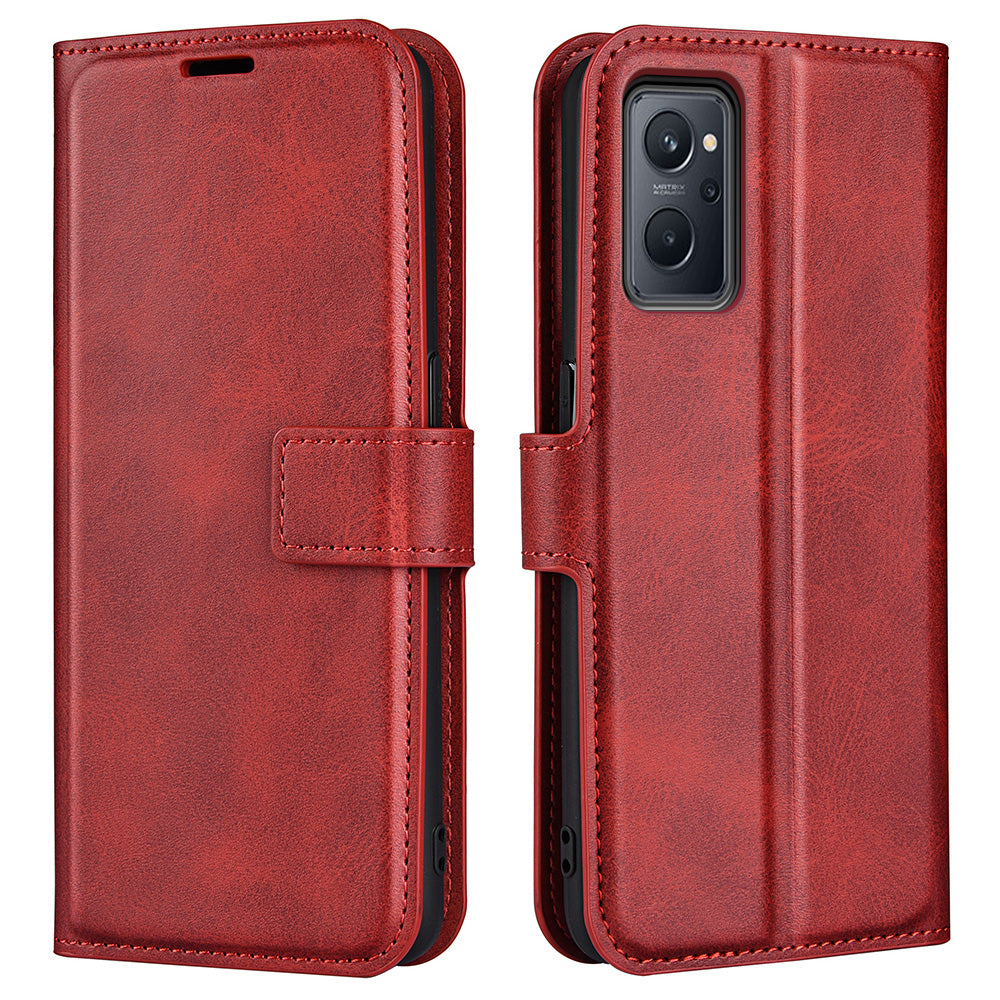 For Realme 9i/Oppo A36 4G/A76 4G Textured Wallet Case Magnetic PU Leather Flip Stand Protective Phone Cover