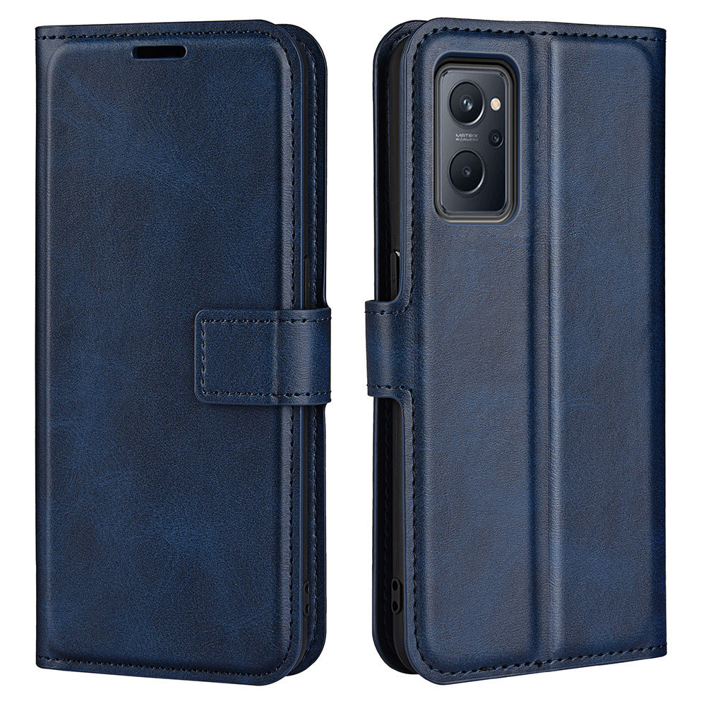 For Realme 9i/Oppo A36 4G/A76 4G Textured Wallet Case Magnetic PU Leather Flip Stand Protective Phone Cover