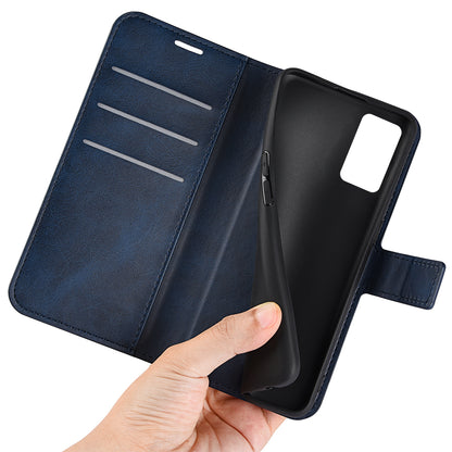 For Realme 9i/Oppo A36 4G/A76 4G Textured Wallet Case Magnetic PU Leather Flip Stand Protective Phone Cover