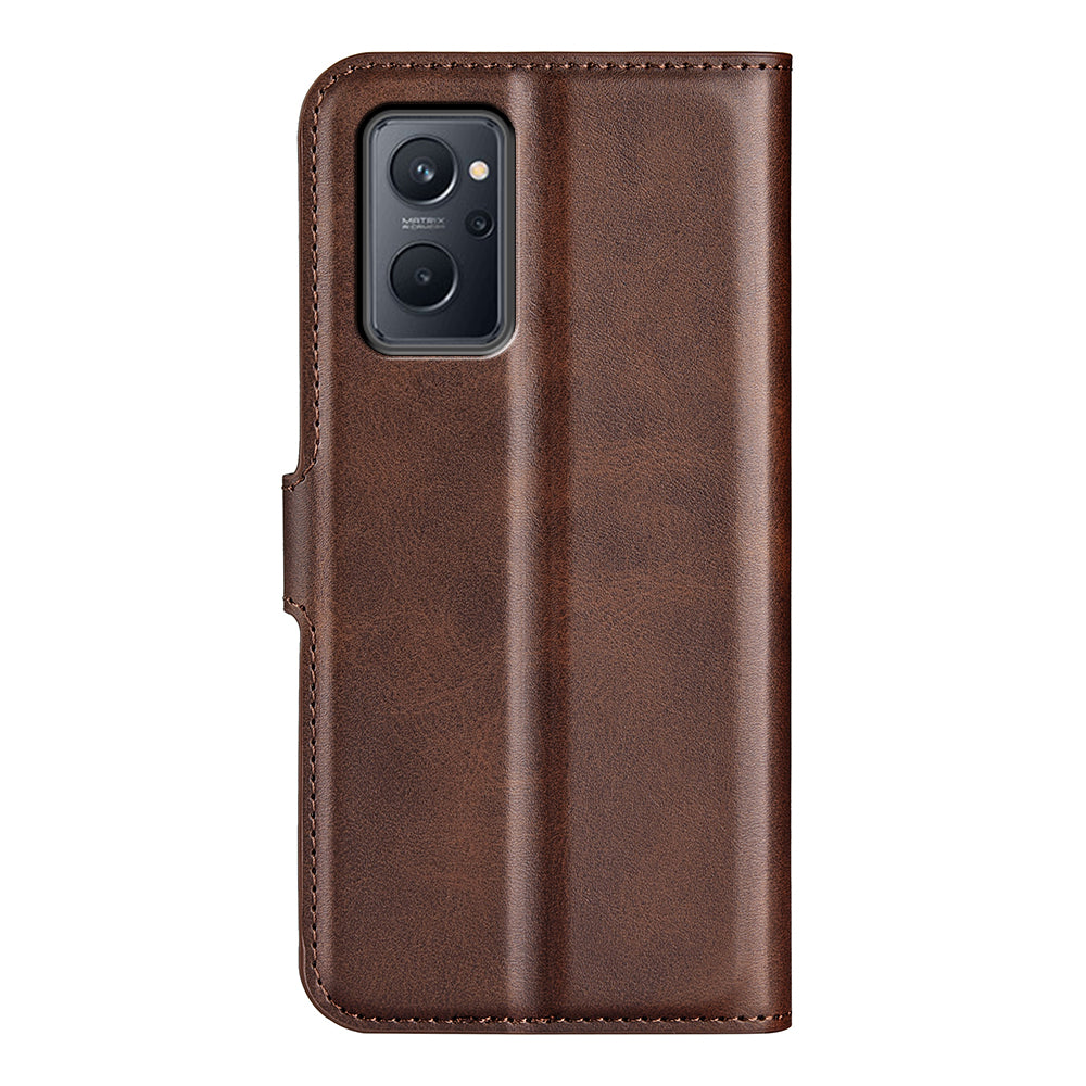 For Realme 9i/Oppo A36 4G/A76 4G Textured Wallet Case Magnetic PU Leather Flip Stand Protective Phone Cover