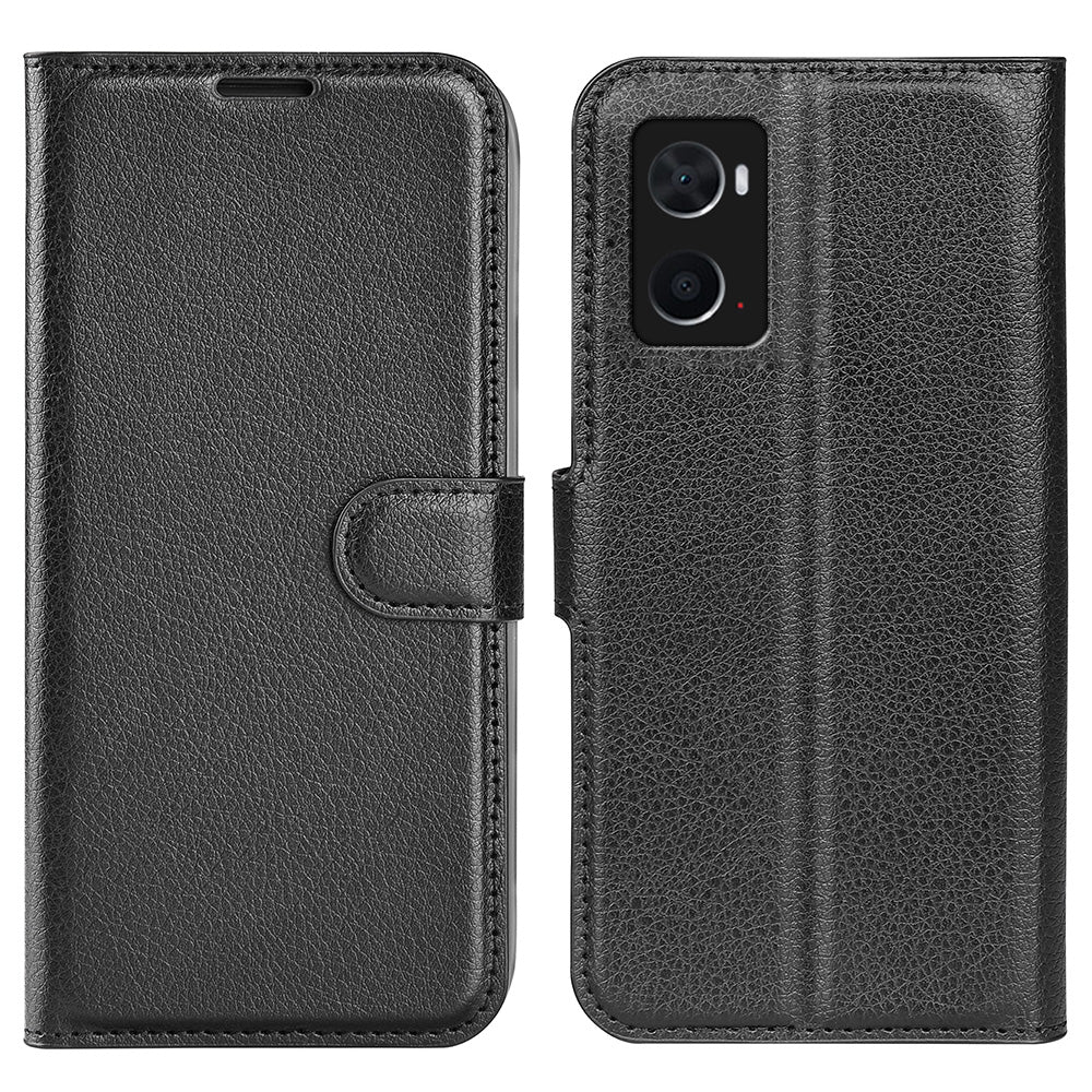 For Realme 9i/Oppo A36 4G/A76 4G PU Leather + TPU Leather Case Wallet Stand Overall Protection Litchi Texture Phone Cover