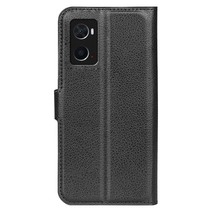 For Realme 9i/Oppo A36 4G/A76 4G PU Leather + TPU Leather Case Wallet Stand Overall Protection Litchi Texture Phone Cover