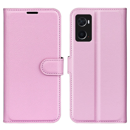 For Realme 9i/Oppo A36 4G/A76 4G PU Leather + TPU Leather Case Wallet Stand Overall Protection Litchi Texture Phone Cover