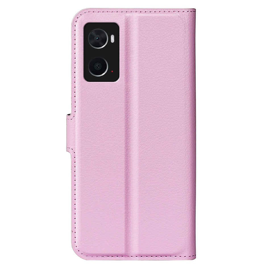 For Realme 9i/Oppo A36 4G/A76 4G PU Leather + TPU Leather Case Wallet Stand Overall Protection Litchi Texture Phone Cover