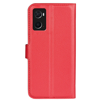 For Realme 9i/Oppo A36 4G/A76 4G PU Leather + TPU Leather Case Wallet Stand Overall Protection Litchi Texture Phone Cover