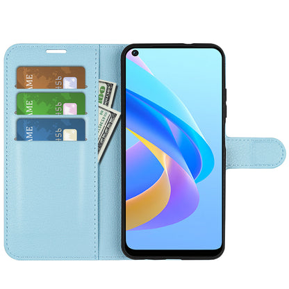 For Realme 9i/Oppo A36 4G/A76 4G PU Leather + TPU Leather Case Wallet Stand Overall Protection Litchi Texture Phone Cover