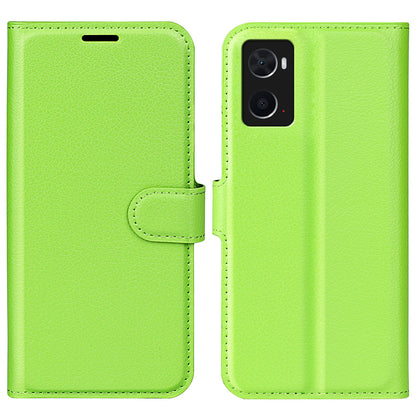 For Realme 9i/Oppo A36 4G/A76 4G PU Leather + TPU Leather Case Wallet Stand Overall Protection Litchi Texture Phone Cover