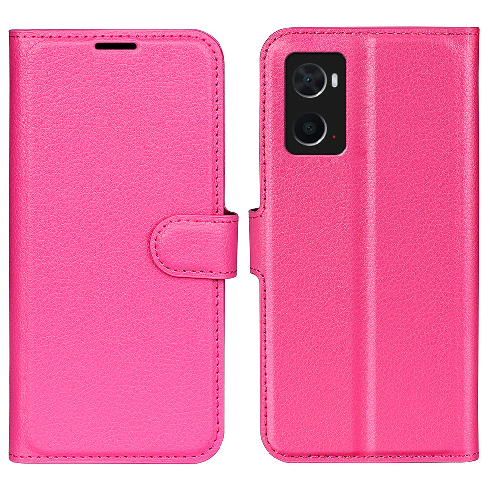 For Realme 9i/Oppo A36 4G/A76 4G PU Leather + TPU Leather Case Wallet Stand Overall Protection Litchi Texture Phone Cover