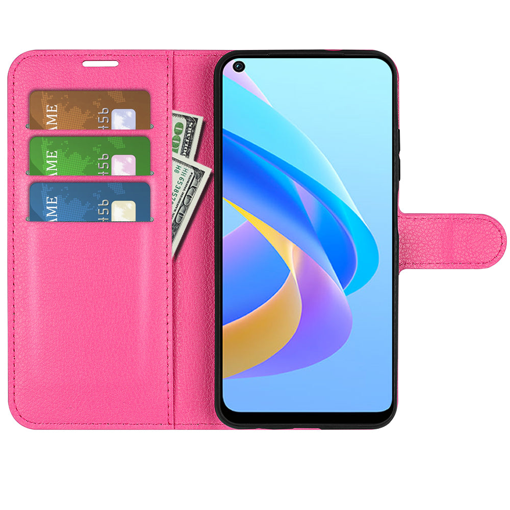 For Realme 9i/Oppo A36 4G/A76 4G PU Leather + TPU Leather Case Wallet Stand Overall Protection Litchi Texture Phone Cover