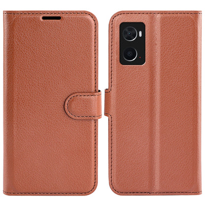 For Realme 9i/Oppo A36 4G/A76 4G PU Leather + TPU Leather Case Wallet Stand Overall Protection Litchi Texture Phone Cover