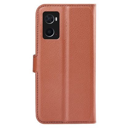 For Realme 9i/Oppo A36 4G/A76 4G PU Leather + TPU Leather Case Wallet Stand Overall Protection Litchi Texture Phone Cover