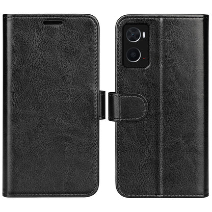 For Realme 9i/Oppo A36 4G/A76 4G Crazy Horse Texture Wallet Phone Case Drop Resistant Magnetic Clasp PU Leather Folio Flip Stand Cover