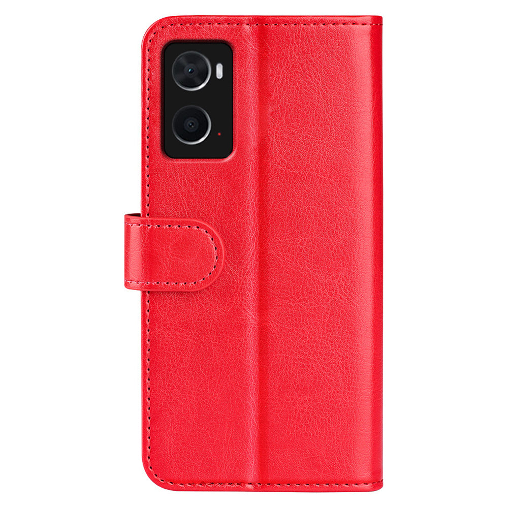 For Realme 9i/Oppo A36 4G/A76 4G Crazy Horse Texture Wallet Phone Case Drop Resistant Magnetic Clasp PU Leather Folio Flip Stand Cover