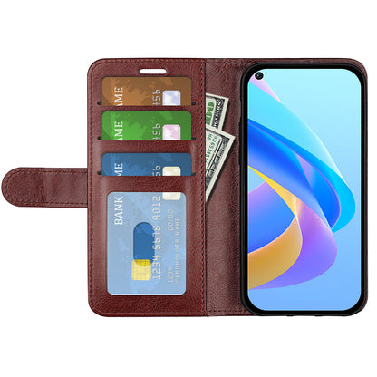 For Realme 9i/Oppo A36 4G/A76 4G Crazy Horse Texture Wallet Phone Case Drop Resistant Magnetic Clasp PU Leather Folio Flip Stand Cover