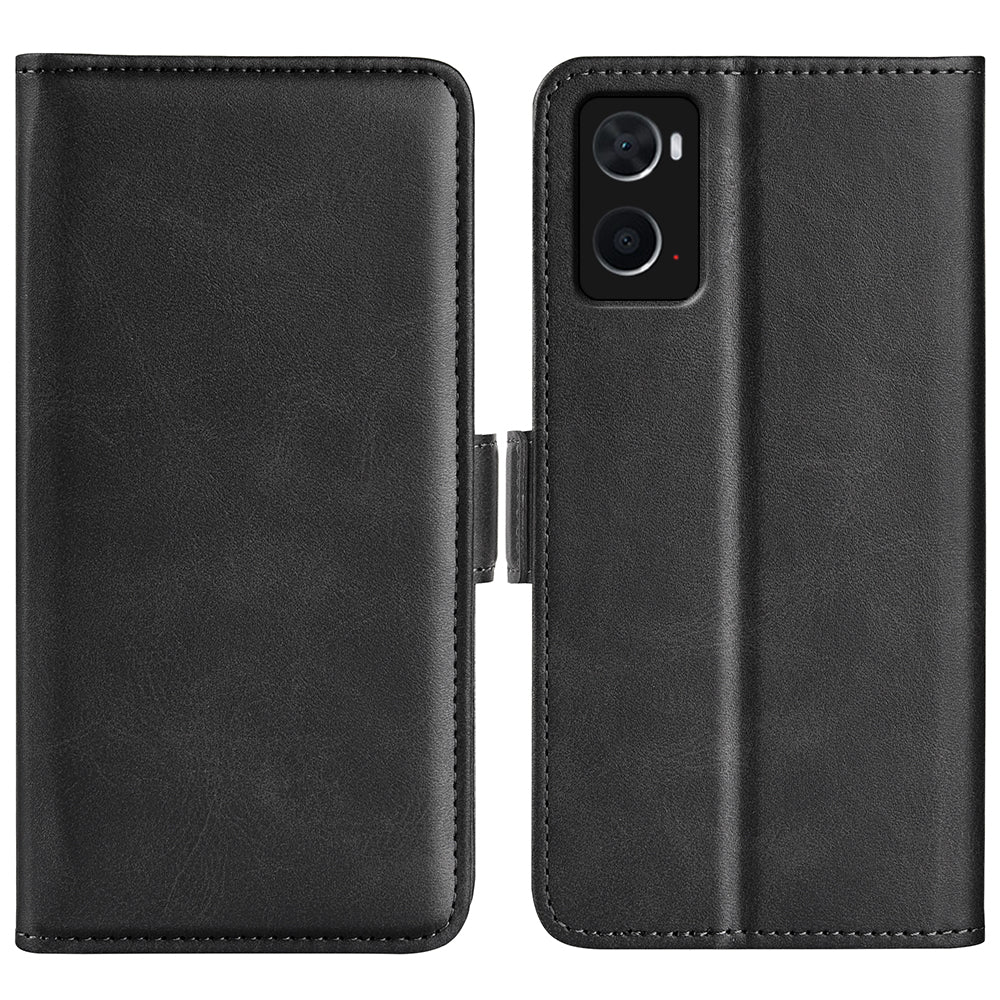 For Realme 9i/Oppo A36 4G/A76 4G Textured PU Leather Phone Case Folio Flip Wallet Protective Cover with Foldable Stand