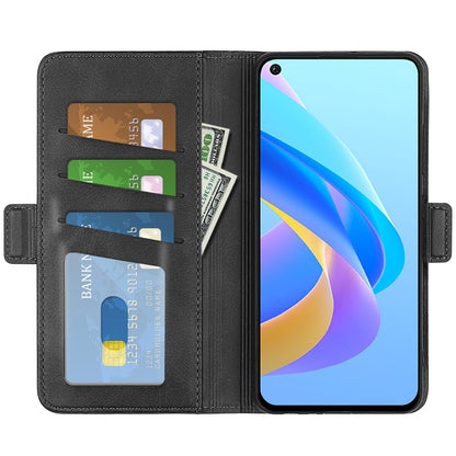 For Realme 9i/Oppo A36 4G/A76 4G Textured PU Leather Phone Case Folio Flip Wallet Protective Cover with Foldable Stand