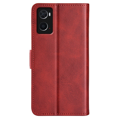 For Realme 9i/Oppo A36 4G/A76 4G Textured PU Leather Phone Case Folio Flip Wallet Protective Cover with Foldable Stand