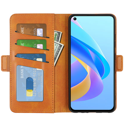 For Realme 9i/Oppo A36 4G/A76 4G Textured PU Leather Phone Case Folio Flip Wallet Protective Cover with Foldable Stand