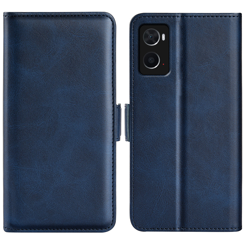 For Realme 9i/Oppo A36 4G/A76 4G Textured PU Leather Phone Case Folio Flip Wallet Protective Cover with Foldable Stand