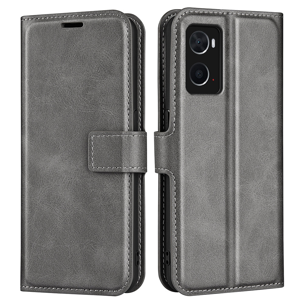 For Realme 9i/Oppo A36 4G/A76 4G Shockproof Textured PU Leather Wallet Phone Case Foldable Stand Folio Flip Phone Cover Shell