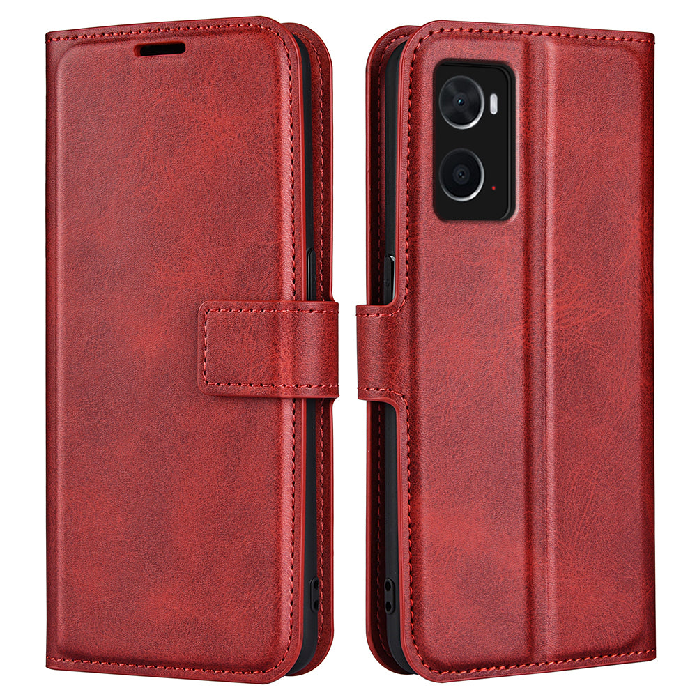 For Realme 9i/Oppo A36 4G/A76 4G Shockproof Textured PU Leather Wallet Phone Case Foldable Stand Folio Flip Phone Cover Shell