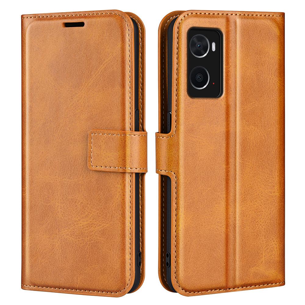 For Realme 9i/Oppo A36 4G/A76 4G Shockproof Textured PU Leather Wallet Phone Case Foldable Stand Folio Flip Phone Cover Shell