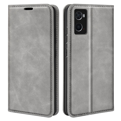 For Realme 9i/Oppo A36 4G/A76 4G/A96 4G Skin-touch Feeling All-round Protection Leather Case Stand Mobile Phone Case with Wallet