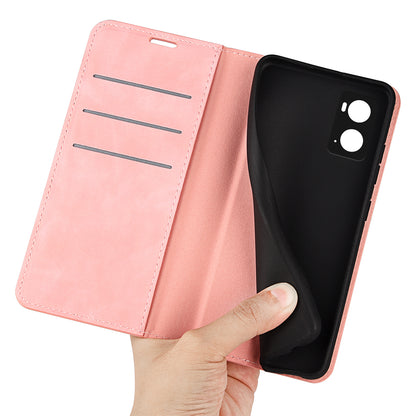 For Realme 9i/Oppo A36 4G/A76 4G/A96 4G Skin-touch Feeling All-round Protection Leather Case Stand Mobile Phone Case with Wallet