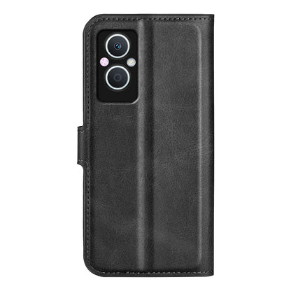 For Oppo A96(China) Textured PU Leather Wallet Phone Case Foldable Stand Folio Flip Phone Cover Shell