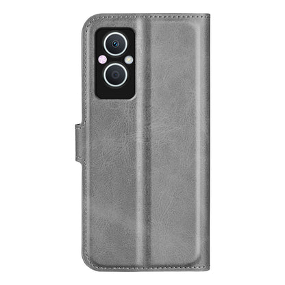 For Oppo A96(China) Textured PU Leather Wallet Phone Case Foldable Stand Folio Flip Phone Cover Shell