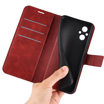 For Oppo A96(China) Textured PU Leather Wallet Phone Case Foldable Stand Folio Flip Phone Cover Shell