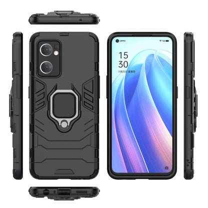 PC + TPU Combo Hybrid Phone Protective Cover for Oppo Reno7 5G (Global) One-Hand Operating Ring Kickstand Case