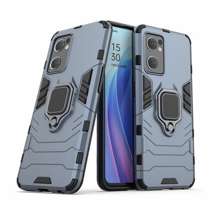 PC + TPU Combo Hybrid Phone Protective Cover for Oppo Reno7 5G (Global) One-Hand Operating Ring Kickstand Case