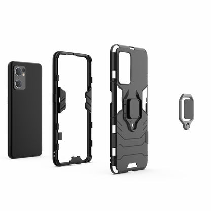 PC + TPU Combo Hybrid Phone Protective Cover for Oppo Reno7 5G (Global) One-Hand Operating Ring Kickstand Case