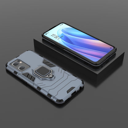 PC + TPU Combo Hybrid Phone Protective Cover for Oppo Reno7 5G (Global) One-Hand Operating Ring Kickstand Case