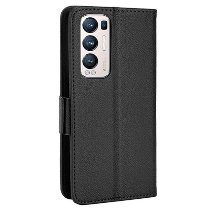 For Oppo Reno5 Pro+ 5G / Find X3 Neo PU Leather Folio Flip Cover Litchi Texture Stand Shockproof Wallet Phone Case