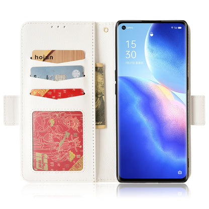 For Oppo Reno5 Pro+ 5G / Find X3 Neo PU Leather Folio Flip Cover Litchi Texture Stand Shockproof Wallet Phone Case