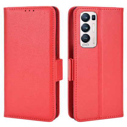 For Oppo Reno5 Pro+ 5G / Find X3 Neo PU Leather Folio Flip Cover Litchi Texture Stand Shockproof Wallet Phone Case