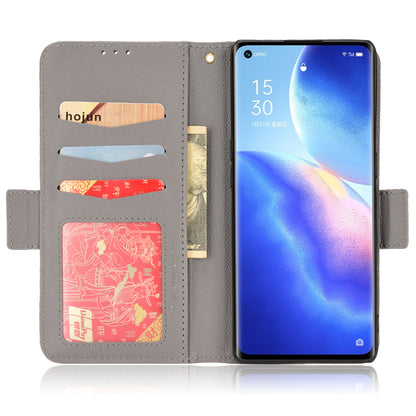 For Oppo Reno5 Pro+ 5G / Find X3 Neo PU Leather Folio Flip Cover Litchi Texture Stand Shockproof Wallet Phone Case