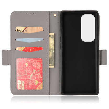 For Oppo Reno5 Pro+ 5G / Find X3 Neo PU Leather Folio Flip Cover Litchi Texture Stand Shockproof Wallet Phone Case