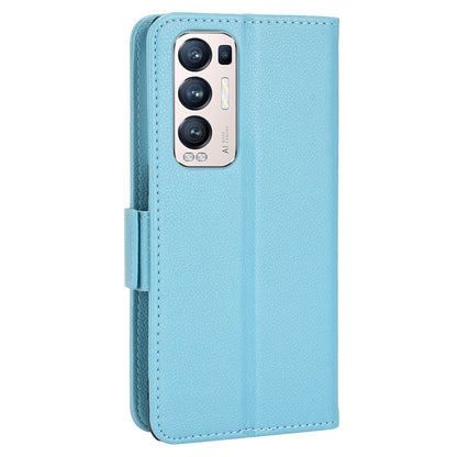 For Oppo Reno5 Pro+ 5G / Find X3 Neo PU Leather Folio Flip Cover Litchi Texture Stand Shockproof Wallet Phone Case