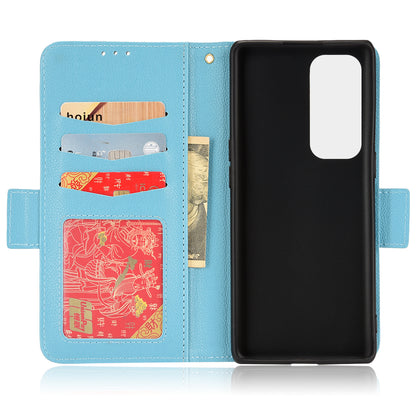 For Oppo Reno5 Pro+ 5G / Find X3 Neo PU Leather Folio Flip Cover Litchi Texture Stand Shockproof Wallet Phone Case