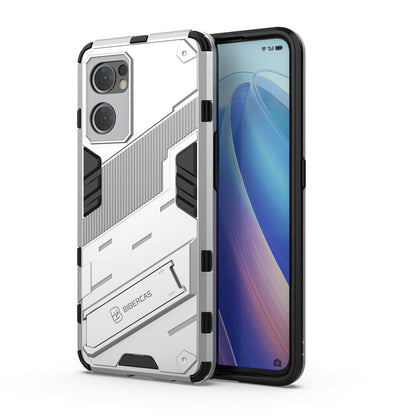 For Oppo Reno7 5G (Global) Hard PC+Soft TPU Phone Back Cover Protective Case with Kickstand Anti-drop Phone Case