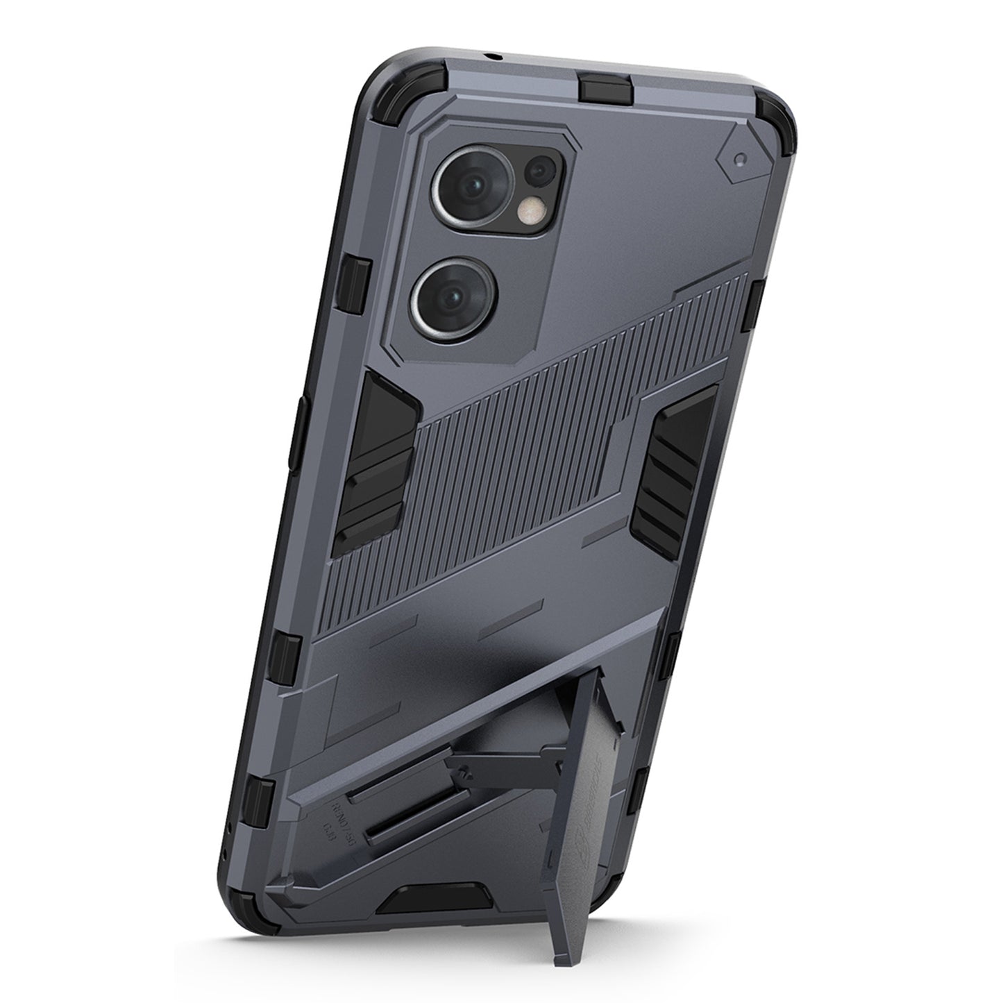 For Oppo Reno7 5G (Global) Hard PC+Soft TPU Phone Back Cover Protective Case with Kickstand Anti-drop Phone Case