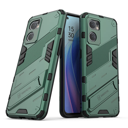 For Oppo Reno7 5G (Global) Hard PC+Soft TPU Phone Back Cover Protective Case with Kickstand Anti-drop Phone Case