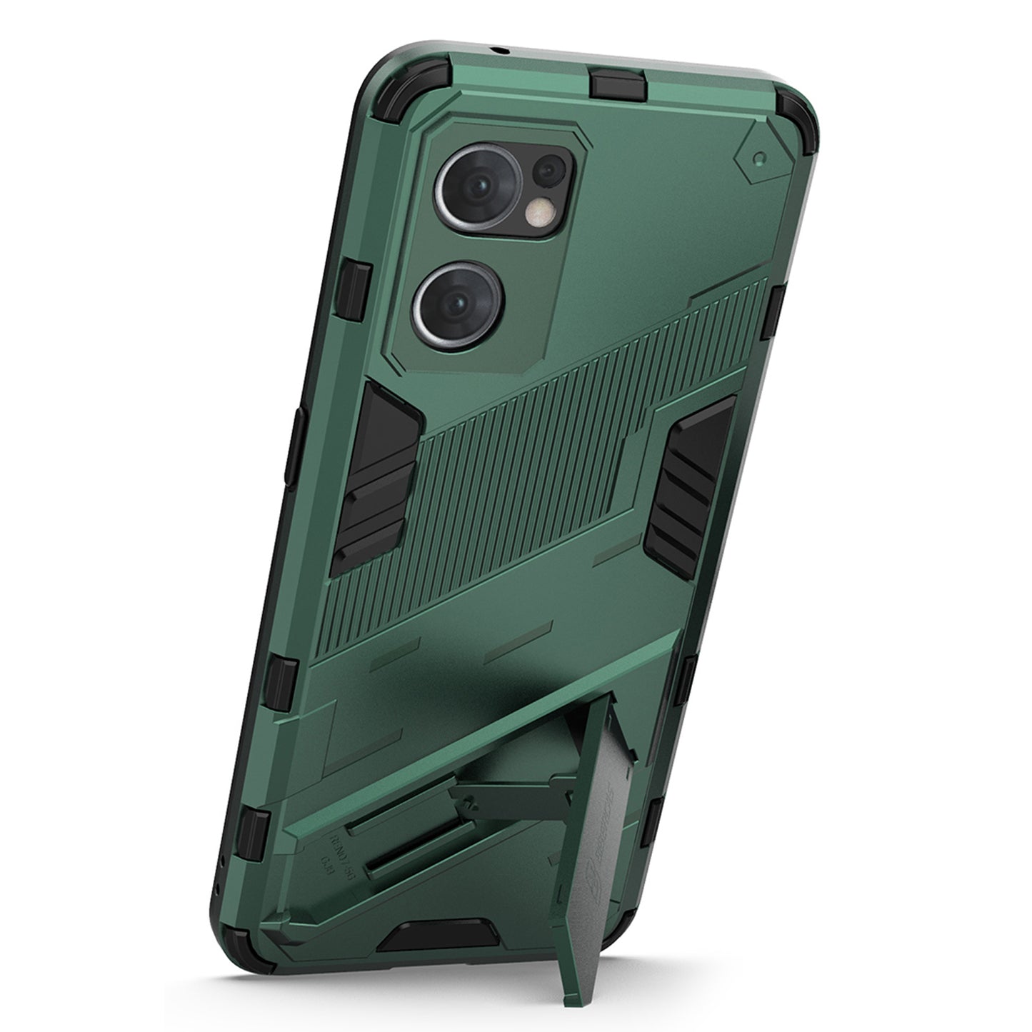 For Oppo Reno7 5G (Global) Hard PC+Soft TPU Phone Back Cover Protective Case with Kickstand Anti-drop Phone Case