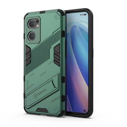 For Oppo Reno7 5G (Global) Hard PC+Soft TPU Phone Back Cover Protective Case with Kickstand Anti-drop Phone Case