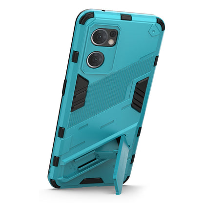 For Oppo Reno7 5G (Global) Hard PC+Soft TPU Phone Back Cover Protective Case with Kickstand Anti-drop Phone Case